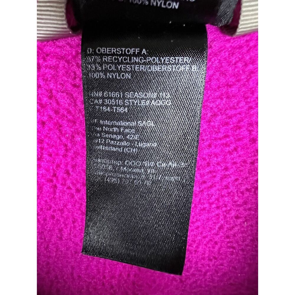 North Face Denali Jacket Girls Large Fuchsia Fleece Gray Polartec Full Zip - Picture 8 of 10